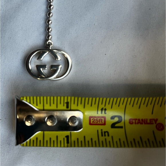 New Authentic Gucci 16” silver interlocking toggle bar Double G necklace - Picture 8 of 14